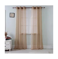 Olivia Gray Wanda Box Voile Grommet Panel Polyester Curtain Panels