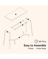 Tribesigns Modern Farmhouse Solid Wood Bar Table, Rectangular Pub Table with Metal Frame