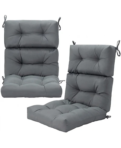 Sugift Set of 2 High Back Outdoor Chair Cushions with 3-Position Adjustable Backrest