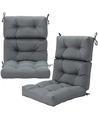 Sugift Set of 2 High Back Outdoor Chair Cushions with 3-Position Adjustable Backrest