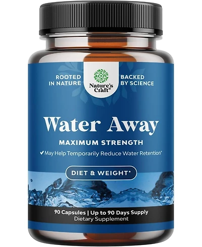 Mav Nutrition Water Away Herbal Diuretic Capsules with Dandelion Leaf Extract, Tea and Cranberry, 90 Count