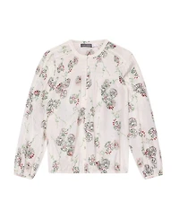 Mint Velvet Women's Floral Smocked Peasant Blouse