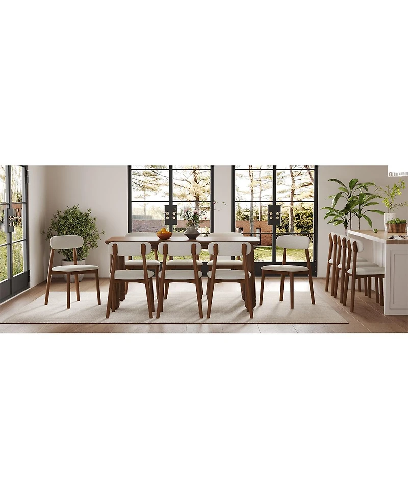 Streamdale Furniture Solid Wood Dining Chairs Set of 4, Chenille Upholstered