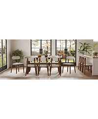 Streamdale Furniture Solid Wood Dining Chairs Set of 4, Chenille Upholstered