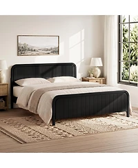 Streamdale Furniture King Wood Platform Bed Frame with Headboard- Easy Assembly