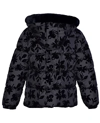 Kensie Girl Girls' 5-16 Floral Flocked Puffer Jacket