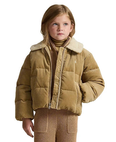 Polo Ralph Lauren Girls' 2T-6X Cotton Corduroy Down Jacket