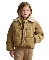 Polo Ralph Lauren Girls' 2T-6X Cotton Corduroy Down Jacket