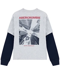 abercrombie kids Boys' 5-18 Long-Sleeve Graphic Twofer T-Shirt