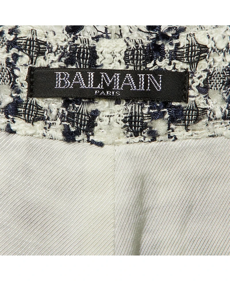 Pre-Owned Balmain Women's Tweed Frayed Hem Shorts