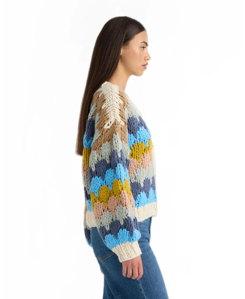 Nvlt Women's Chunky Hand-Knit V-Neck Cardigan