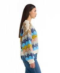 Nvlt Women's Chunky Hand-Knit V-Neck Cardigan