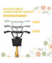 Glintex Youth Kick Scooter with 16 in Air Tires, Basket and Cupholder