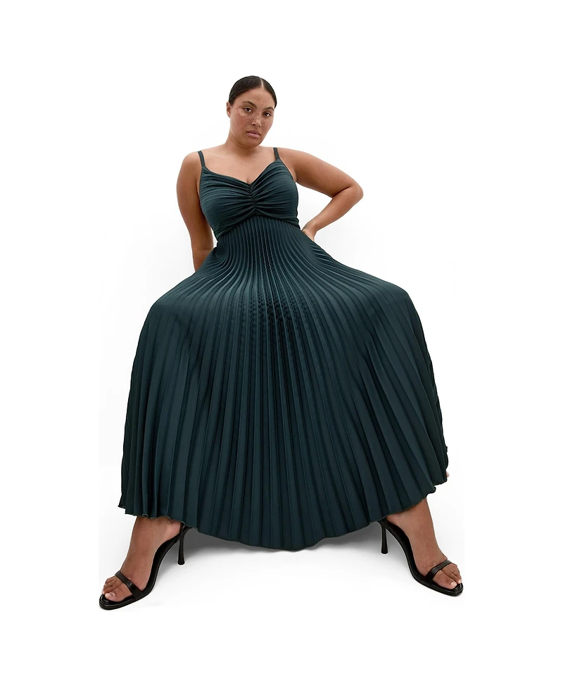 City Chic Plus Ariana Pleated Maxi Dress