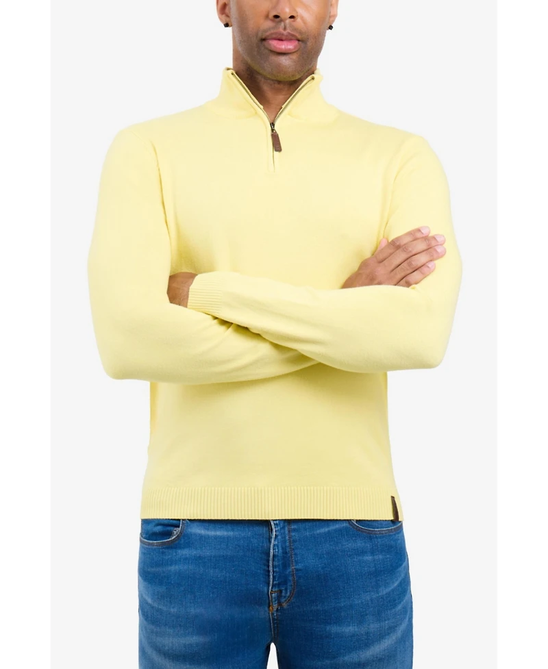 Spring + Mercer Men's Quarter Zip Mock Neck Sweater