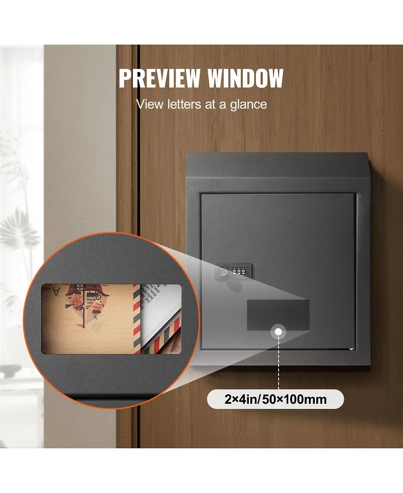 Vevor Through The Door Key Drop Box Mailbox with Combination Lock