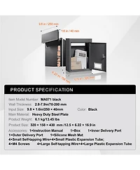 Vevor Through The Wall Drop Box 12.5x6.3x16.9" Mailbox with Code Lock