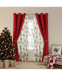 No. 918 Berry Creek Christmas Metallic Sheer Rod Pocket Curtain Panel Pair
