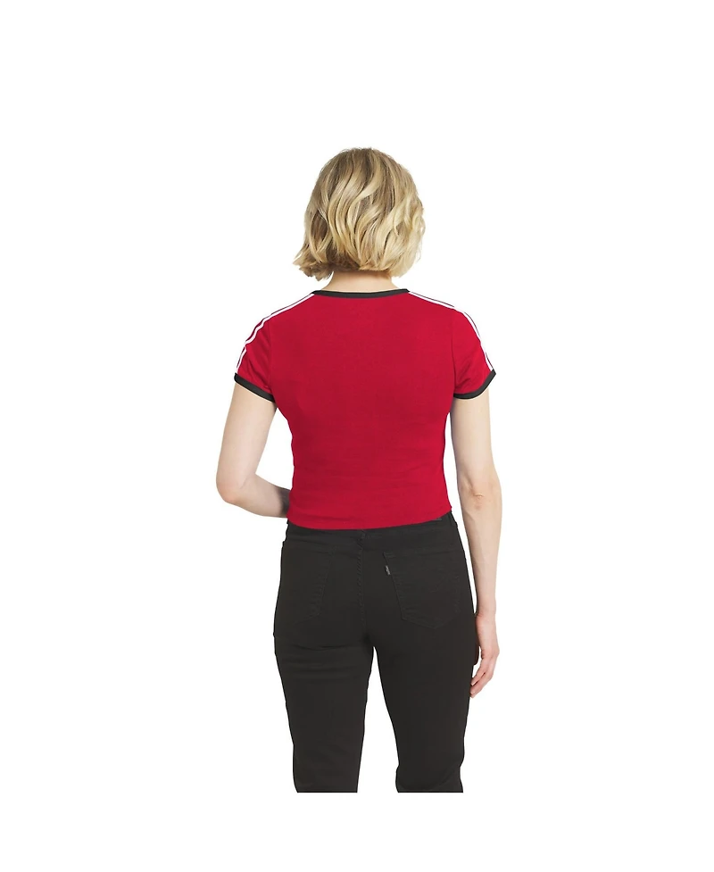 Wear by Erin Andrews Women's San Francisco 49ers Cropped Throwback Ringer T-Shirt