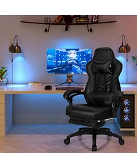 Mecale Adjustable Gaming Chair with Footrest and Lumbar Cushion for Office