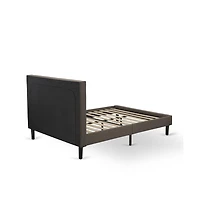 East West Furniture 2 Pc Full Size Bed Set - Platform Bed Headboard with 1 Wood Night Stand