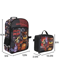 Five Nights at Freddy's Game Over 5-Piece 16 Inch Backpack And Lunch Set For School and Travel