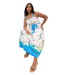 City Chic Plus Free Spirit Print Sleeveless Midi Dress