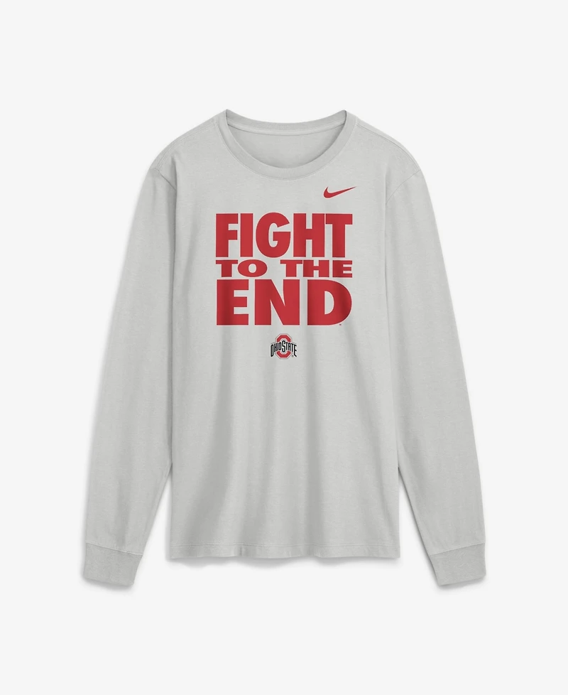 Nike Men's Ohio State Sideline Slogan Long-Sleeve Crewneck T-Shirt
