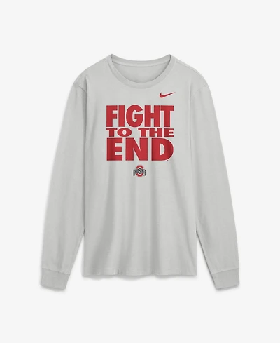 Nike Men's Ohio State Sideline Slogan Long-Sleeve Crewneck T-Shirt
