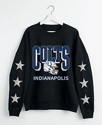 Gameday Couture Women's Indianapolis Colts Pure Victory Rhine Stud Star-Sleeve Long-Sleeve Pullover Sweatshirt