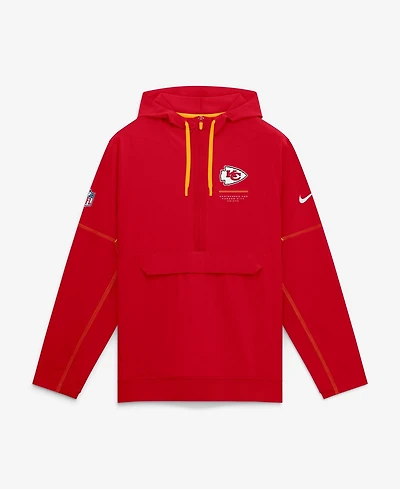 Nike Men's Kansas City Chiefs Sideline Logo Glory Water-Repellent Half-Zip Hoodie