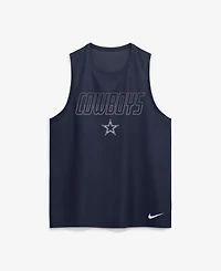 Nike Men's Dallas Cowboys Kickoff Miler Dri-fit Crewneck Tank Top