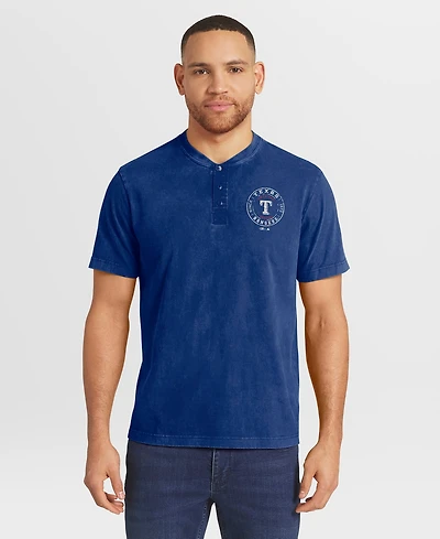 Darius Rucker Collection By Fanatics Men's Texas Rangers Washed Short-Sleeve Henley Shirt