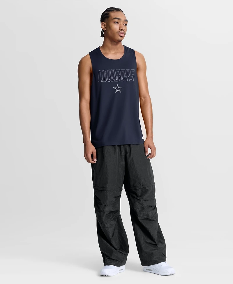 Nike Men's Dallas Cowboys Kickoff Miler Dri-fit Crewneck Tank Top