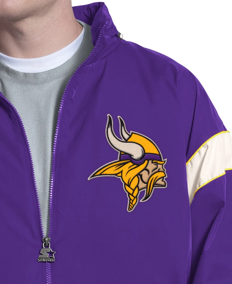 Starter Men's Minnesota Vikings The Gust Full-Zip Color-Block Hooded Jacket