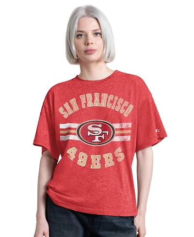 Starter Women's San Francisco 49ers Jump Shot Distressed Tri-Blend Boyfriend T-Shirt