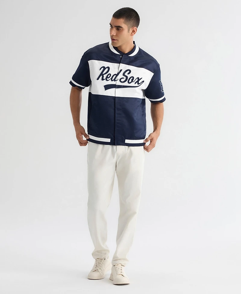 Fanatics Men's Boston Red Sox Iconic Full-Snap Short-Sleeve Warm-Up Jacket