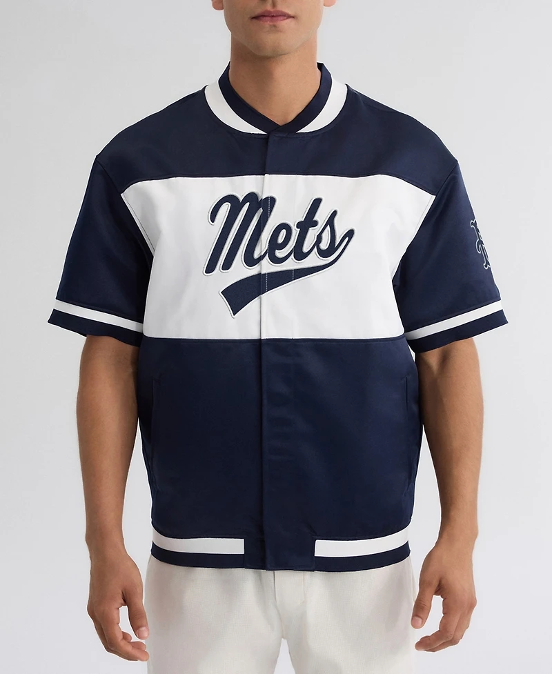 Fanatics Men's Iconic Satin Full-Snap Short-Sleeve Warm-Up Jacket