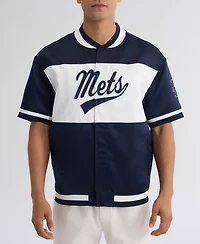 Fanatics Men's Iconic Satin Full-Snap Short-Sleeve Warm-Up Jacket