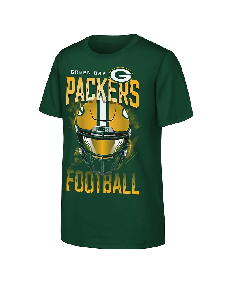 Outerstuff Boys' and Girls' Full Gear Green Bay Packers Graphic Regular-Fit T-Shirt