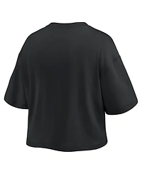 Fanatics Women's Philadelphia Phillies Blackout Wave Cropped Short-Sleeve T-Shirt