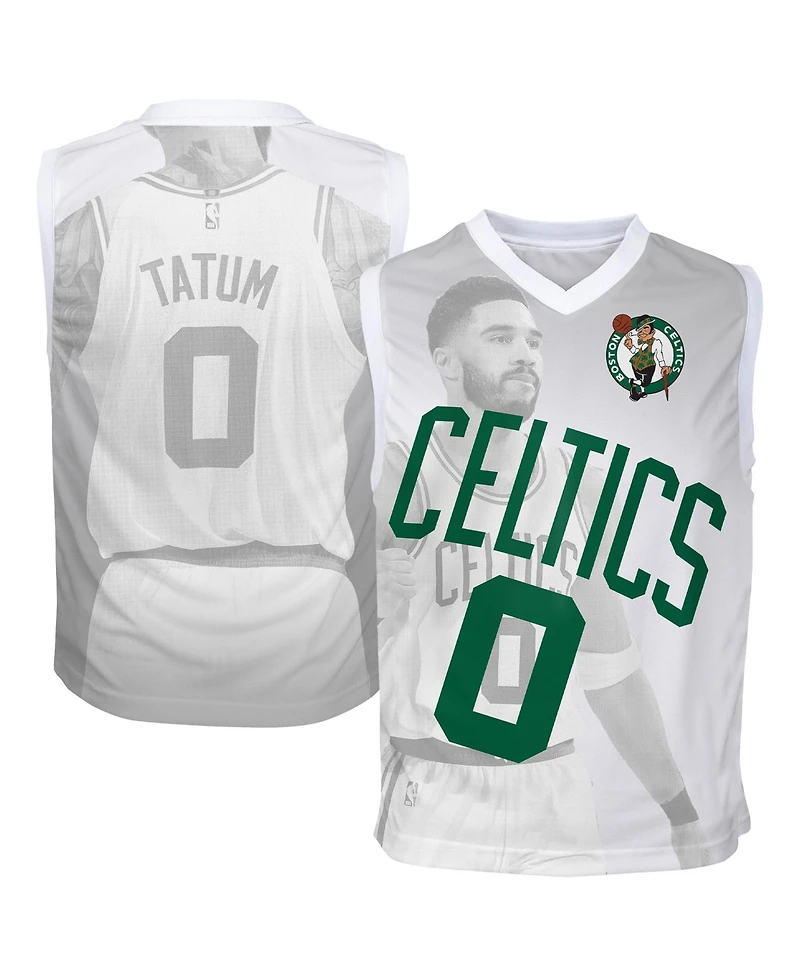 Outerstuff Boys' and Girls' Boston Celtics Jayson Tatum Hometown Fashion V-Neck Jersey