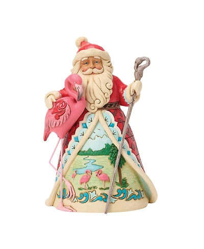 Jim Shore Heartwood Creek Coastal Santa with Flamingo Figurine