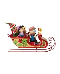 Jim Shore Peanuts Snoopy and Friends in Sleigh Figurine