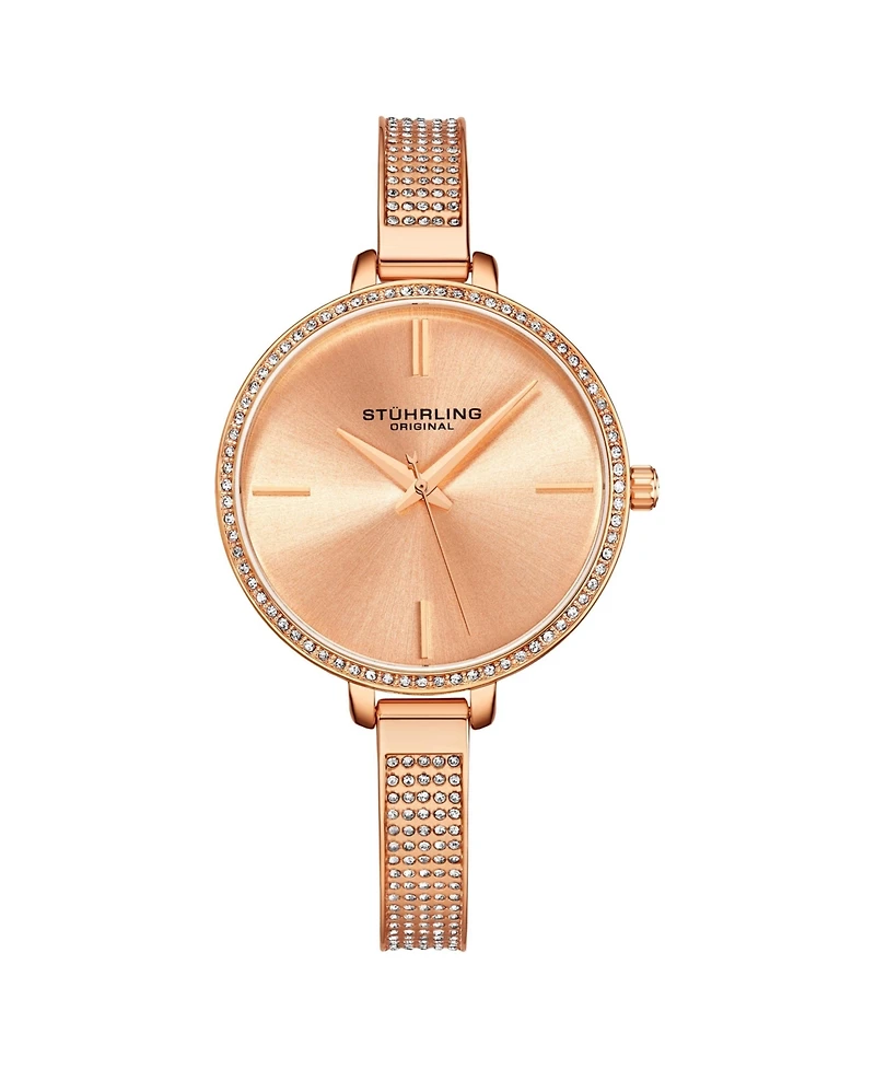 Ladies Quartz Watch Crystal Studded Bezel, Crystal Studded Bracelet Watch