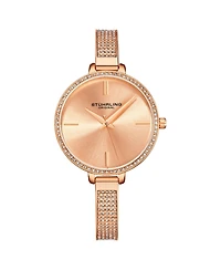 Ladies Quartz Watch Crystal Studded Bezel, Crystal Studded Bracelet Watch