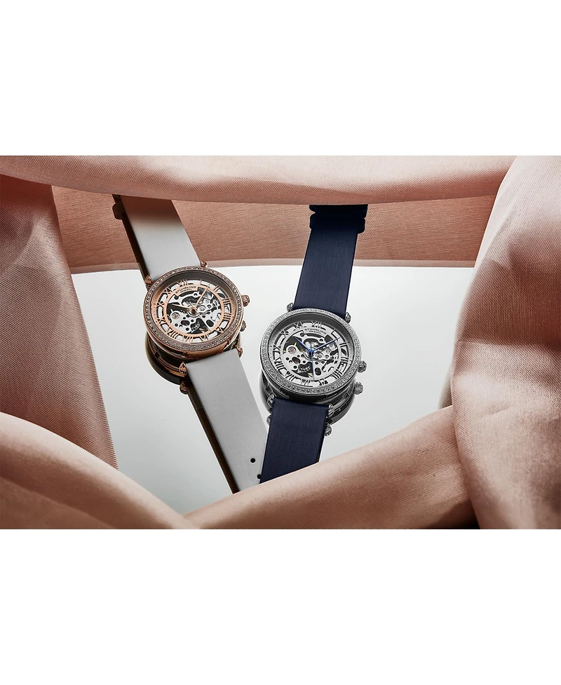 Stuhrling Women's Legacy Blue Leather , Silver-Tone Dial , 45mm Round Watch
