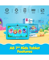 Contixo Pinkfong A8 Baby Shark 7-Inch Kids Tablet, 32GB, 8 Learning Apps and Parental Controls