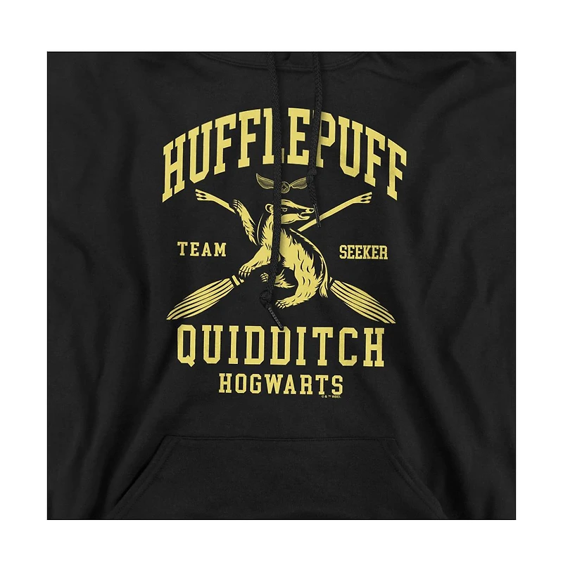 Harry Potter Men's Hufflepuff Quidditch Arch Graphic Hooded Pullover Hoodie