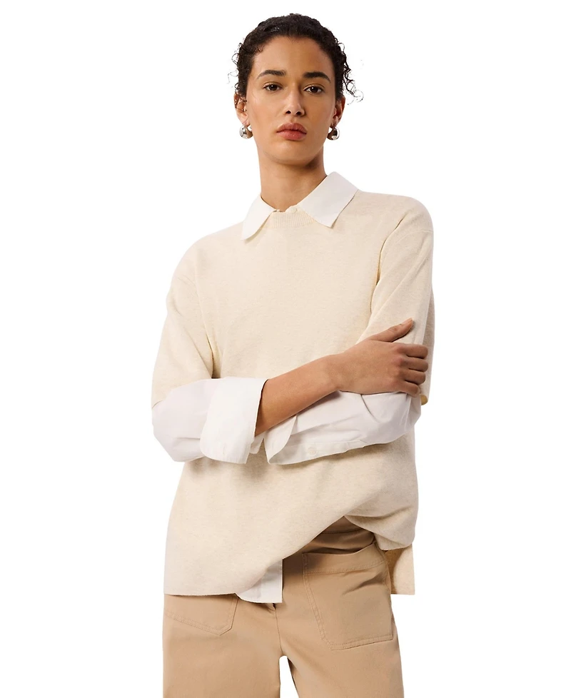 Whistles Women's Draped Fine Knit T-Shirt